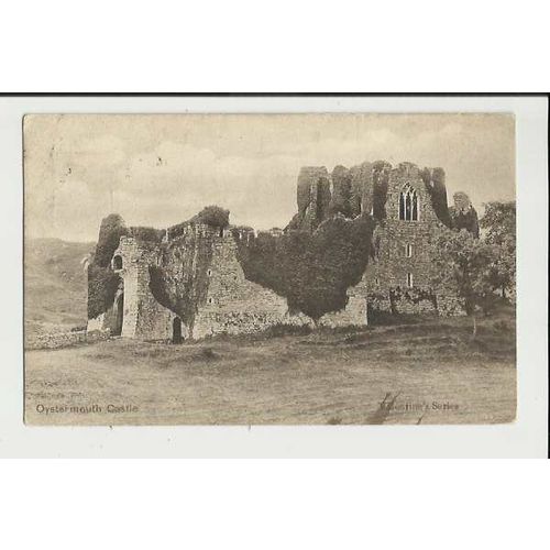 Wales OYSTERMOUTH Castle Postcard by Valentine