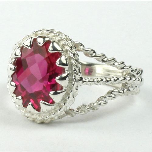 Created Ruby, 925 Sterling Silver Ring, SR070