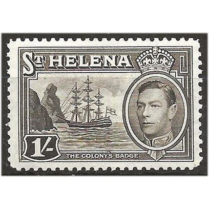 St Helena 1938 SG137 1/- Sepia Mounted Mint . .. .