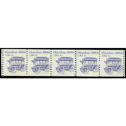 1897 1c Omnibus Fine MNH Dry Gum PNC 5/5 P0428
