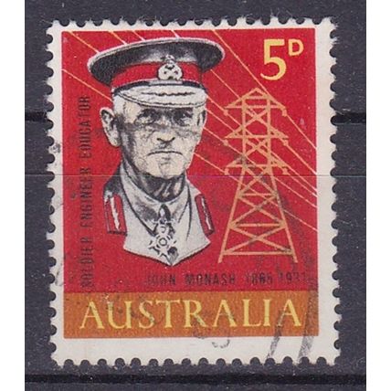 AUSTRALIA 1965 BIRTH CENTENARY GENERAL MONASH 5d USED SG378