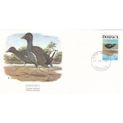 Dominica 1987 Common Gallinule FDC Roseau Cancel Unaddressed VGC