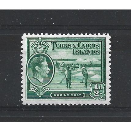 Turks&Caicos.SG195 1/2d Raking Salt (Green).Colour Unchecked.Mounted Mint.Aug24j