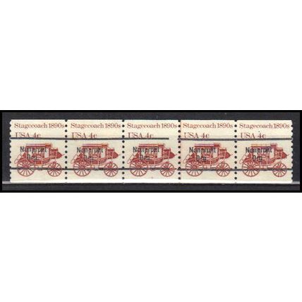 1898Ab 4c Stagecoach Fine MNH Dry Gum PNC 5/5 Line Gap AA0050