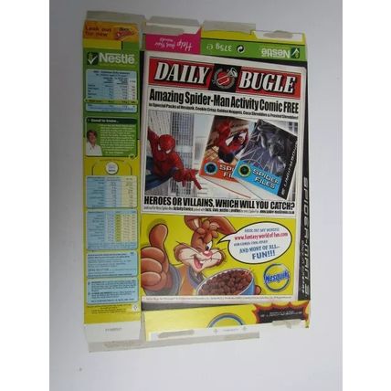 Nestle Nesquik 2007 Spider-Man 3 Empty Cereal Box 375g Box only