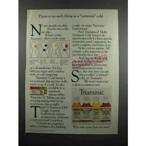 1983 Triaminic Medicine Ad - No Such Thing As Common
