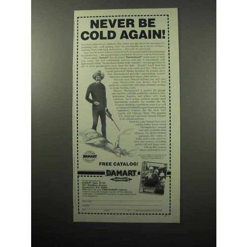 1987 Damart Underwear Ad - Never Be Cold Again
