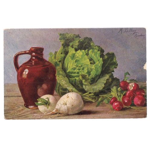 VEGETABLES, unused vintage postcard =