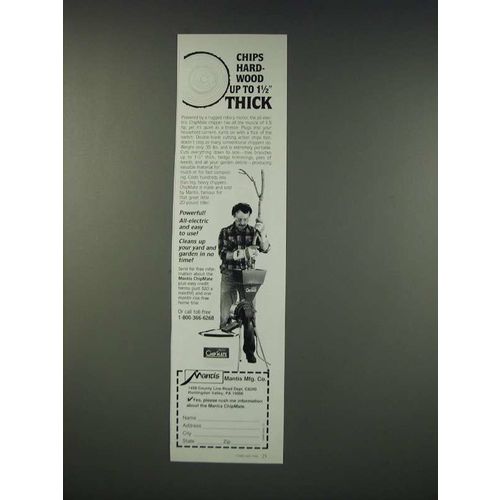 1990 Mantis ChipMate Ad - Chips hard-wood up to 1 1/2" thick