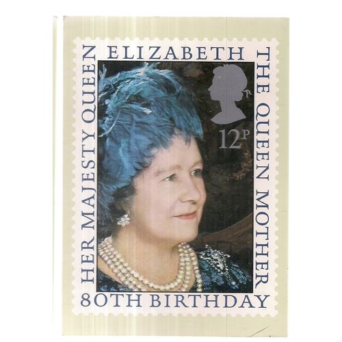 THE QUEEN MOTHER'S 80TH BIRTHDAY 1980 by Post office postcard stamps FDC frank #