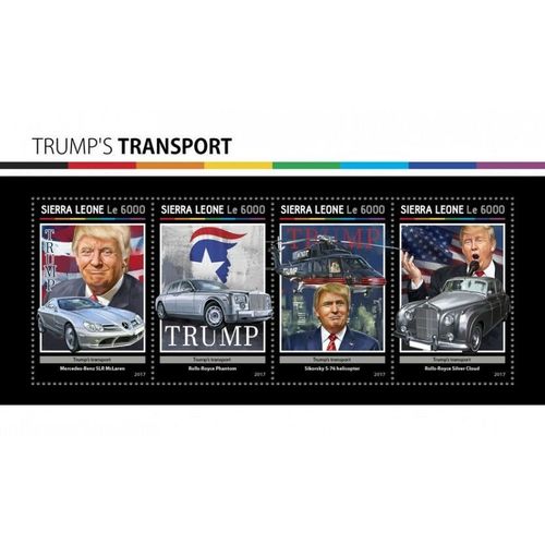 SIERRA LEONE 2017 SHEET MNH DONALD TRUMP TRANSPORT CARS AUTOS PRESIDENTS 1
