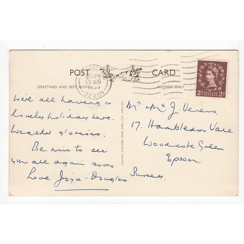At Orcombe Exmouth Devon 1956 Postcard 41790