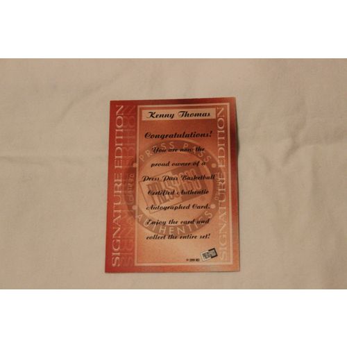 Kenny Thomas 1999 Press Pass SIGNATURE EDITION AUTOGRAPH