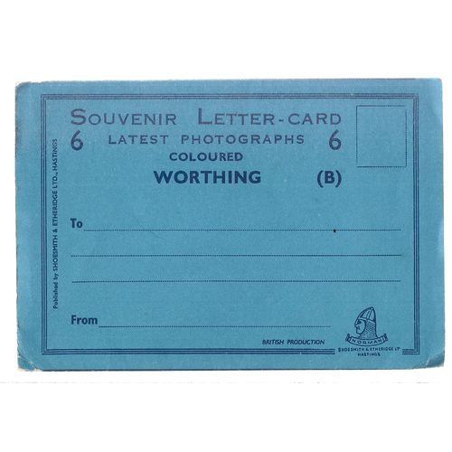 6 coloured views of WORTHING, SUSSEX unused vintage letter card =