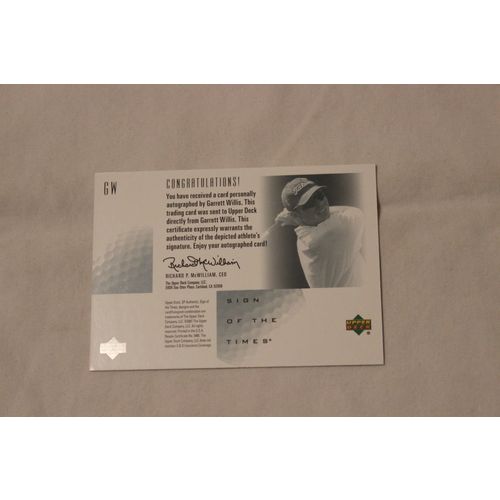 Garrett Willis SP Authentic Golf 2001 Sign Of The Times Autograph-GW