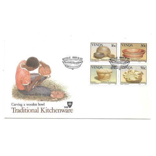 SthAfrica.Venda.Traditional Kitchenware set of 4.First Day Cover.Mar20