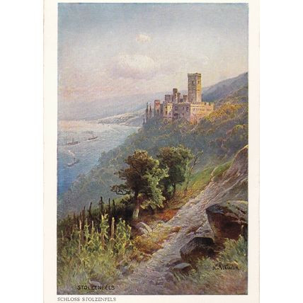 Schloss Stolzenfels Germany Artist Unknown Postcard Unused VGC