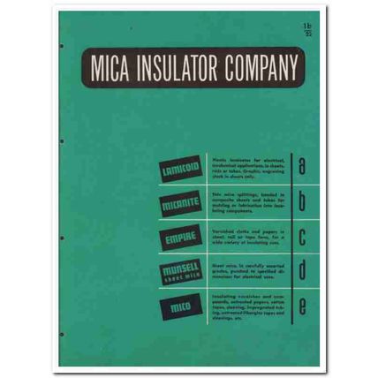 Mica Insulator Company 1945 vintage plastic catalog Lamicoid Micanite