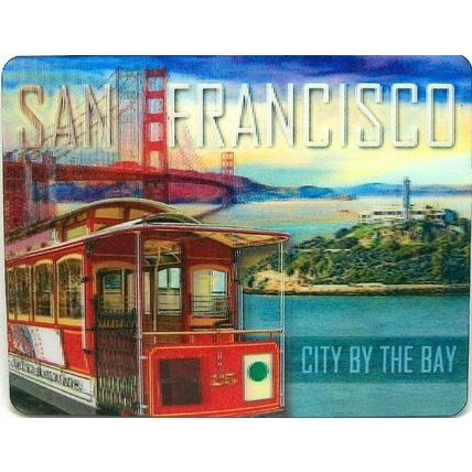 San Francisco with Trolley 3D Fridge Magnet