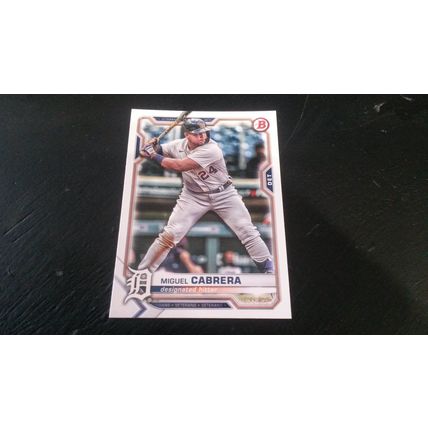 2021 Bowman Card # 019 Miguel Cabrera Mint (9) Detroit Tigers