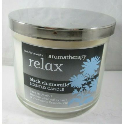 Bath & Body Works 3-wick 14.5 oz Candle Aromatherapy Relax Black Chamomile