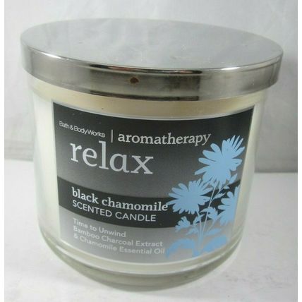 Bath & Body Works 3-wick 14.5 oz Candle Aromatherapy Relax Black Chamomile