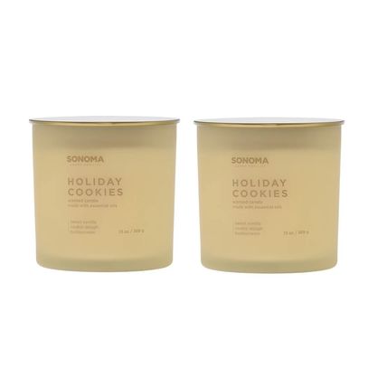 Sonoma Holiday Cookies Scented Candle 13 oz - Lot of 2