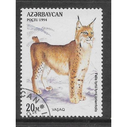 AZERBAIJAN 1994 WILDCATS 20M LYNX SG 197 FINE USED#5