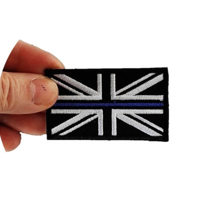 Iron On Patch Black Union Jack Flag Badge Embordered Patches Sew UK British P273