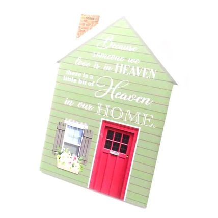 Heaven Plaque with Sentimental Verse Porcelain House Shaped 20 CM Christian Gift