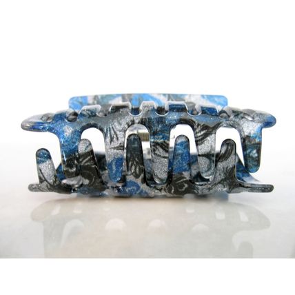 Blue or red glitter leaf design hair claw clip