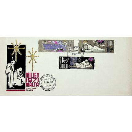 1971 Milied Malta, Mosta Postmark Malta FDC