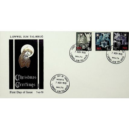 1970 Christmas Greetings, Malta FDC