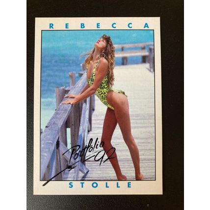 Portfolio '92 International Swimsuit Base trading card # 49 Rebecca Stolle (A)