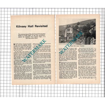 Kilnsey Hall Upper Wharfedale Yorkshire - 1976 Small Article