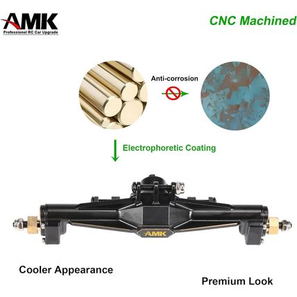AMK TRX4M Brass Portal Axle Upgrade Kit Complete Set, Front Axles and Rear Axles