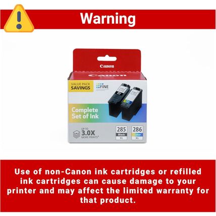 Canon PG-285 XL / CL-286 XL Genuine Ink Value Pack (2 Cartridges), Compatible wi