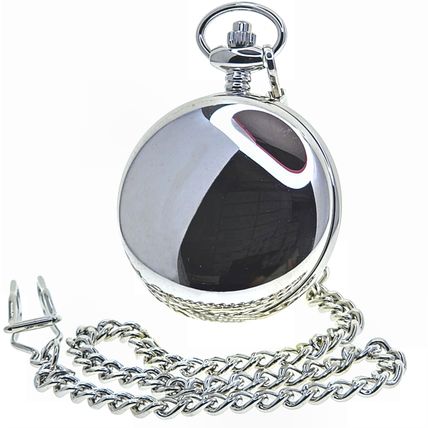 Memorial Silver UNION PACIFIC Locomotive Pocket Watch 47 MM with Date