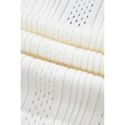 White Contrast Trim Eyelet Knit Colorblock V Neck Sweater Vest