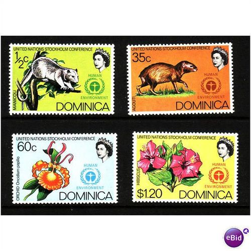 DOMINICA 1972 UN CONFERENCE SG 352/355 SET 4 VALS U/M MINT