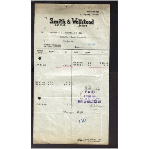 SMITH & WELLSTOOD LTD, "ESSE COOKER CO", BONNYBRIDGE,STIRLINGSHIRE  , 28FEB1939