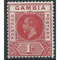 Gambia 1912 SG87a 1d Rose-Red Mounted Mint ... .