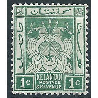 Kelantan 1911 SG1a 1c Blue-Green Mounted Mint .. ..