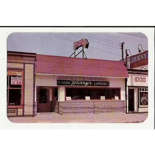 Advertising HARRY'S SNACK BAR Clayton, N.Y. Postcard