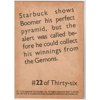 BATTLESTAR GALACTICA ' WONDER BREAD ' card # 22 BOOMER (1978)