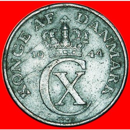 Ⰶ OCCUPATION by GERMANY ZINC (1942-1945):DENMARK★5 ORE 1944★LOW START★NO RESERVE
