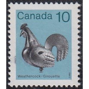 CANADA, 1982 10c Weather-cock p14 x 13.5, SG 1058 (Scott #921), used