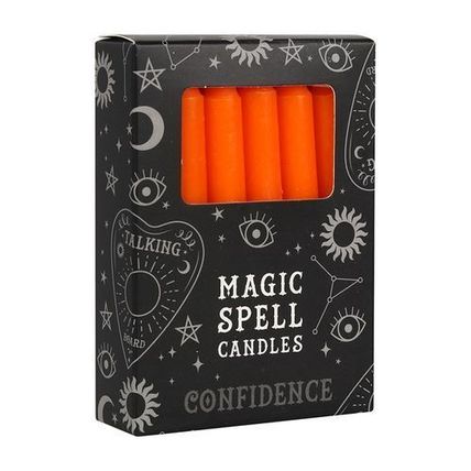Candles - Set of 12 Orange 'Confidence' Spell Candles