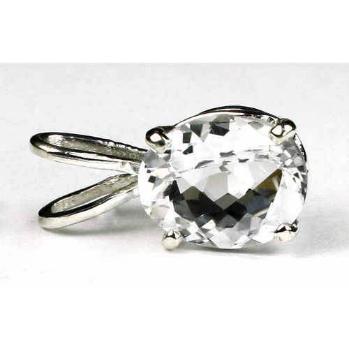 Silver (White) Topaz, 925 Sterling Silver Pendant, SP002