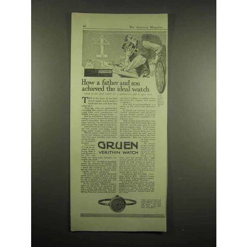 1917 Gruen Verithin Watch Ad - Achieved The Ideal